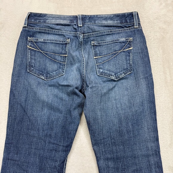 Vintage GAP Jeans Women's 10 Ankle Curvy Low Rise Flared Med Wash Distressed Hem - Picture 8 of 13